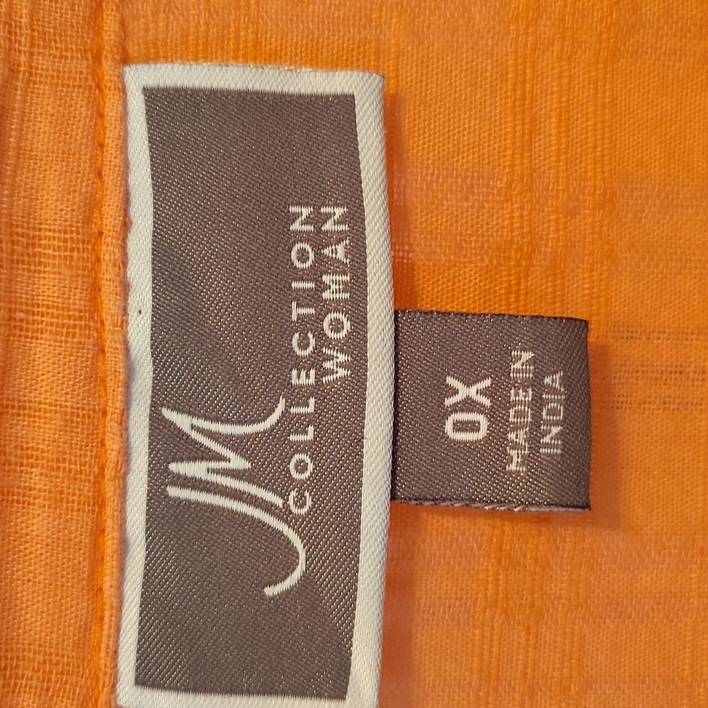 JM Collection Peach Button-Down Shirt - Picture 2 of 4